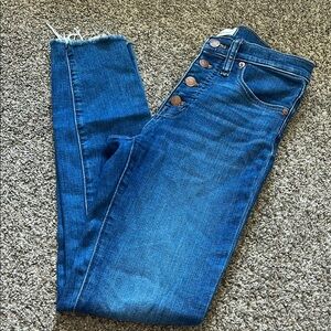 Madewell 9” Mid Rise Buttonfly Skinny Jeans